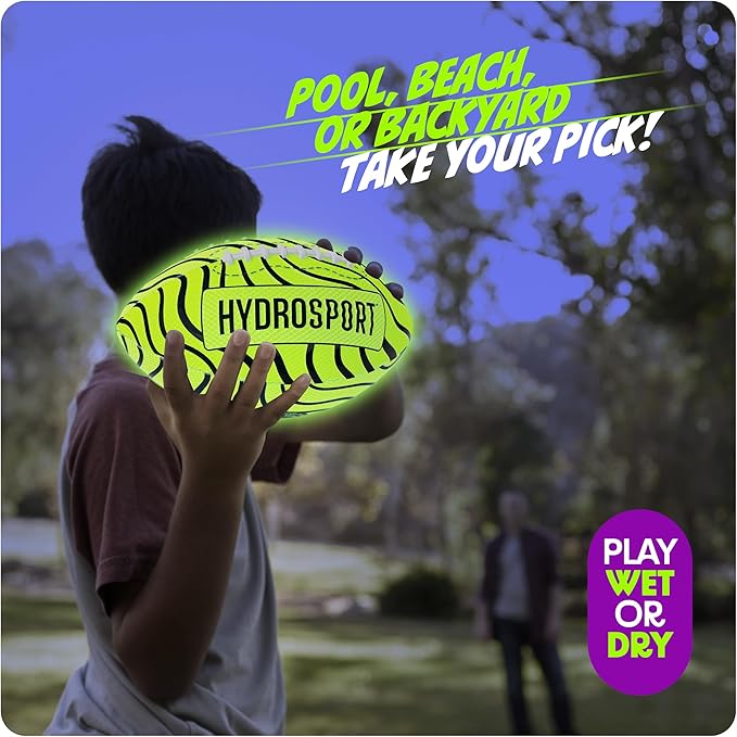 Light Up Water Football for Pool, Beach, Lake - Waterproof Pool Toys for Kids Ages 8-12 - Teen Boys Gift - Swimming Balls Sports - Family Games - Teens Boys & Adults Fun - Outdoor Accessories