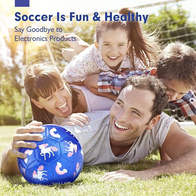 hahaland Soccer Ball Size 3 with Pump Deflated & Mesh Bag - Soccer Ball for Girls Boys Kids Sports Outdoor Play Toys for Ages 4-8 Toddlers Age 3-4 Kids Soccer Balls for 3 4 5 6 7 8-Year-Old Girls