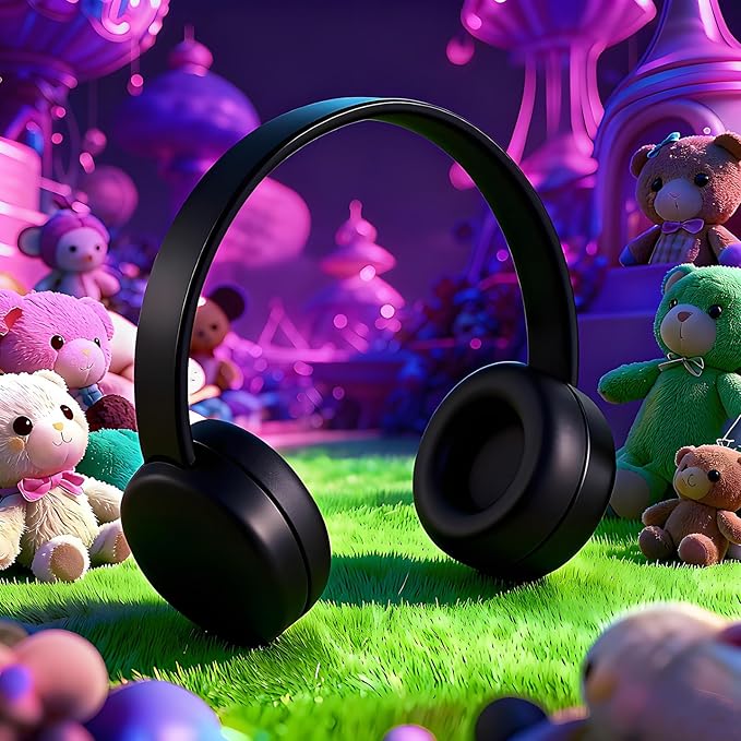 Olyre Doll Headphones for Dolls, Fits 17cm(6.69") Height Trendy Dolls or 1/6 BJDs, Miniature Headset Costume/Clothing Accessory (Doll Not Included) (Black)