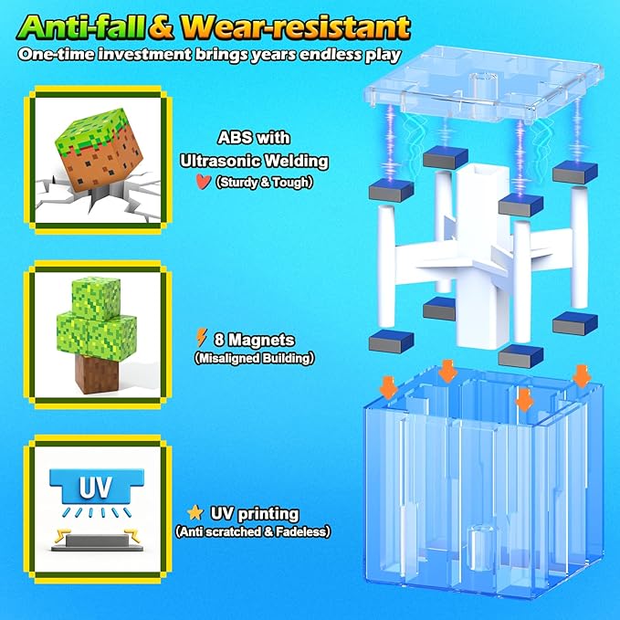 Magnetic Blocks - 100PCS Build Mine Magworld Forest Cottage Set, Kids Building Toys for Boys Girls Age 3-5 4-8 5-7, Construction Craft Sensory Toys Birthday Gifts for 3+ Years Old