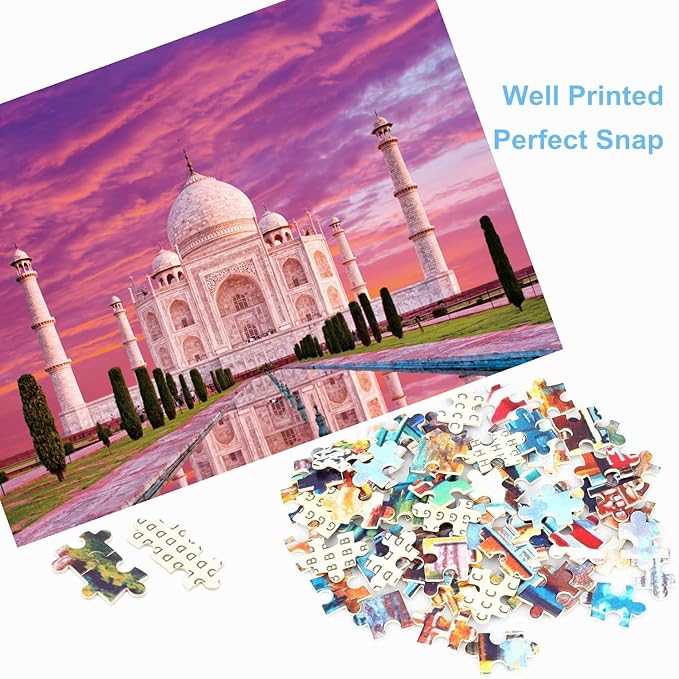 500 Piece Puzzles for Adults Taj Mahal 20.5 x 15 Inch 500 Piece Jigsaw Puzzles for Adults Puzzles 500 Pieces for Adults Educational Challenge Puzzle