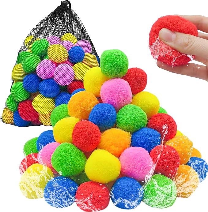 100PCS Reusable Water Balloons Balls,Water Companions,Summer Splash Party Gift,Activities Sports Toys for Kids Outdoor Summer Water Fun Birthday Party Supplies