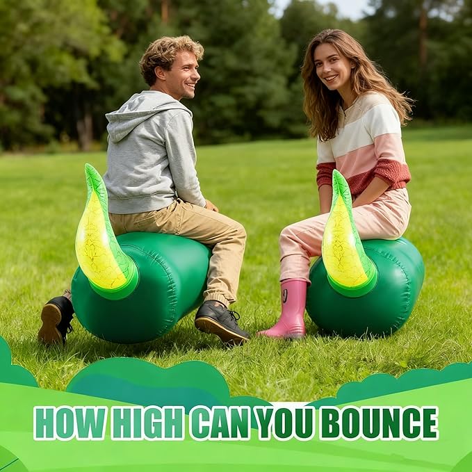 Hiboom 2 Pcs Giant Inflatable Hopping Toys 51 Inch Bouncer Animal Toys Ride on Animal Bouncy on Hopping Hopper Toy for Birthday Party Gifts Supplies(Dinosaur)