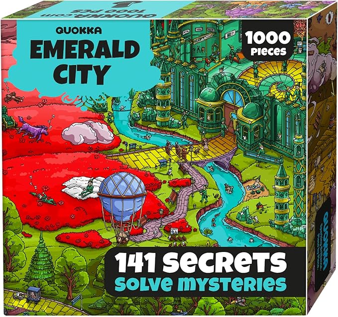 QUOKKA 1000 Piece Jigsaw Puzzle for Adults Emerald Kingdom – Puzzles for Adults 1000 Pieces Premium Box Packaging - Extra Fun Hidden Secrets & Audio Story – Perfect Relaxation Creativity Gift