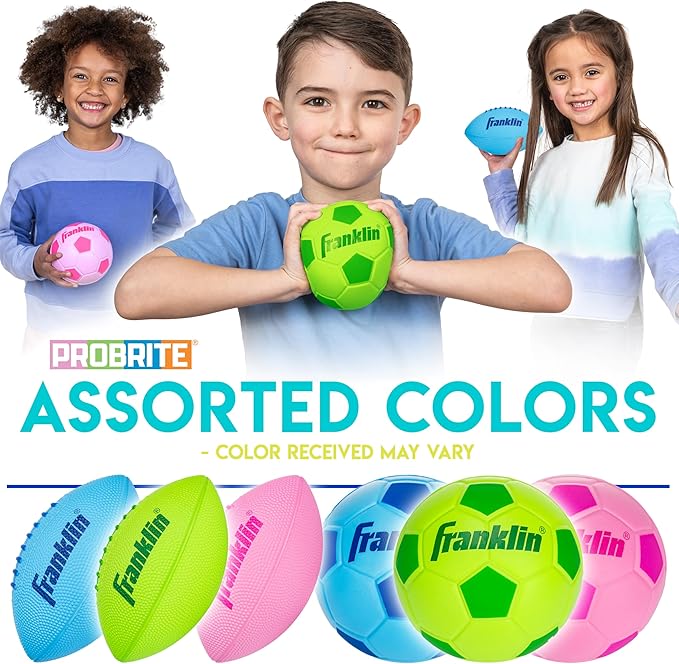 Franklin Sports Kids Foam Sports Balls - Indoor + Outdoor Soft Foam Toy Balls for Kids - Perfect Backyard + Practice
