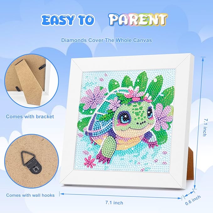 Diamond Art Kits - Crafts for Girls - Diamond Art Painting with Wooden Frame - Arts and Crafts - GEM Art Supplies Dots for Adult Beginners Home Wall Decor Gifts