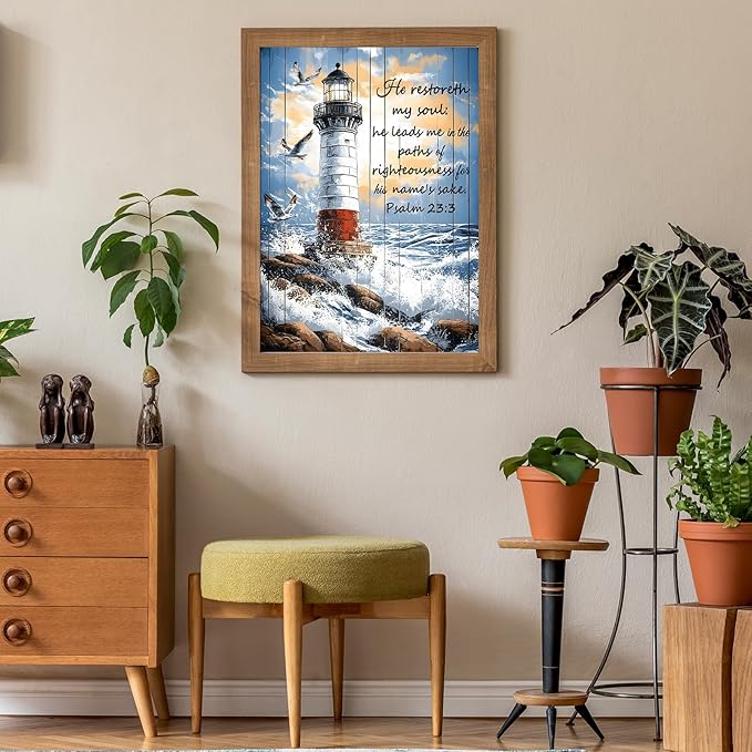 Puzzles for Adults 1000 Pieces, Lighthouse Jigsaw Puzzles - Lighthouse Beacon, Impossible Christian Bible Puzzle for Seniors Families,27.56x19.69 Inches, 1:1 Poster, Letter on The Back