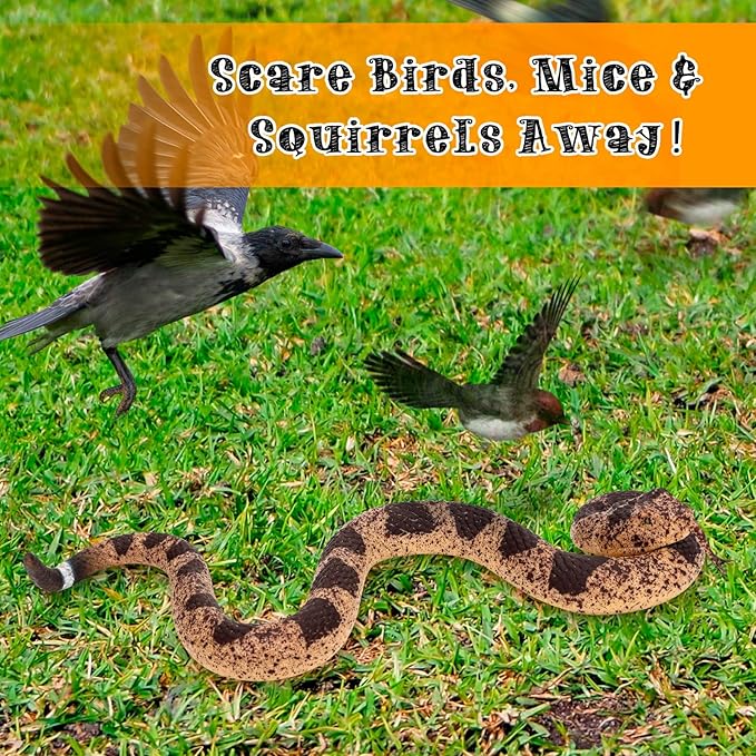 1pc Realistic Rubber Snakes Plastic Snakes Prank Snake for Party, Tricking People, Garden Props Decorations, 13in