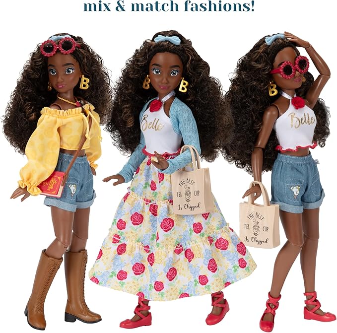 Disney ILY 4ever Fashion Dolls Inspired by Belle 11.5" Tall with 13 Points of Articulation, Two Complete Mix-and-Match Outfits and a Glittery Mickey Ring Included for You!