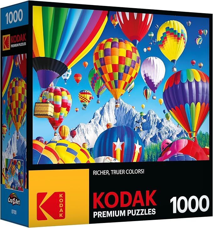 RoseArt - Kodak Premium - Balloons Over a Mountain - 1000 Piece Jigsaw Puzzle for Adults