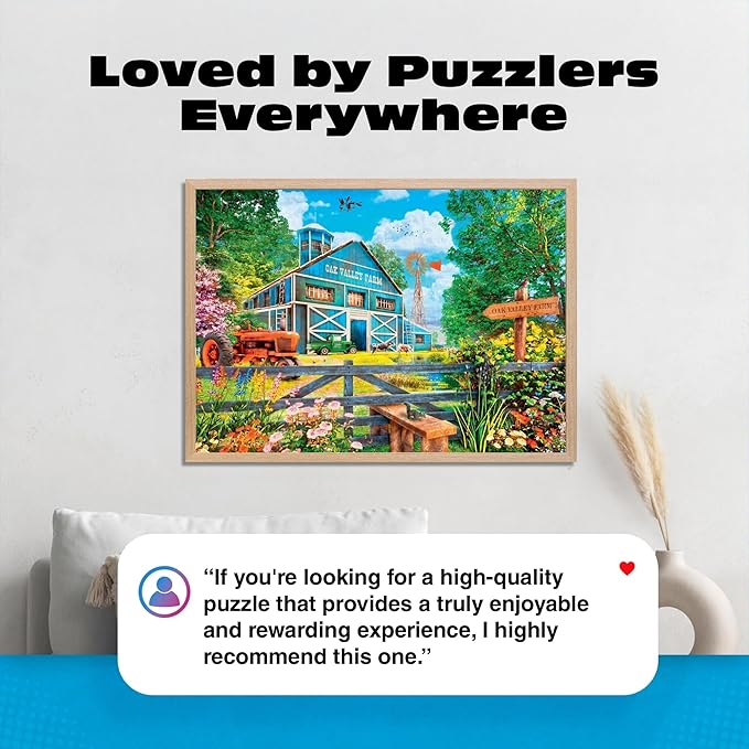 Buffalo Games - 1000 Piece Jigsaw Puzzle Dominic Davison Oak Valley Farm, Made in USA, Premium Recycled Board, Full-Color Poster, Giftable