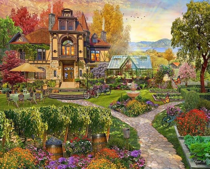 Springbok's 500 Piece Jigsaw Puzzle Vineyard Retreat - Made in USA