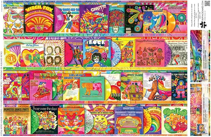 Buffalo Games - Aimee Stewart - Retro Album Covers - 1000 Piece Jigsaw Puzzle for Adults -Challenging Puzzle Perfect for Game Nights - Finished Size is 26.75 x 19.75