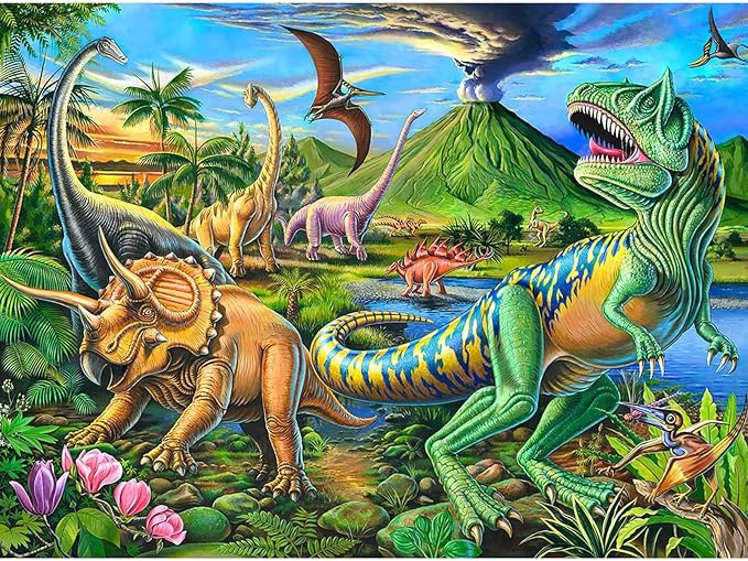 Puzzles for Kids Ages 4-8 Year Old,100 Piece Dinosaur Jigsaw Puzzle for Toddler Children Learning Educational Puzzles Toys for Boys and Girls - Every Piece is Unique