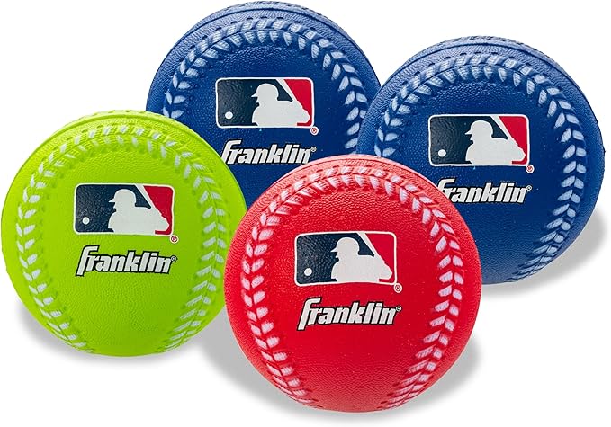Franklin Sports Foam Baseballs - MLB - Kids Oversized Foam Baseballs - 88mm - 4 Pack