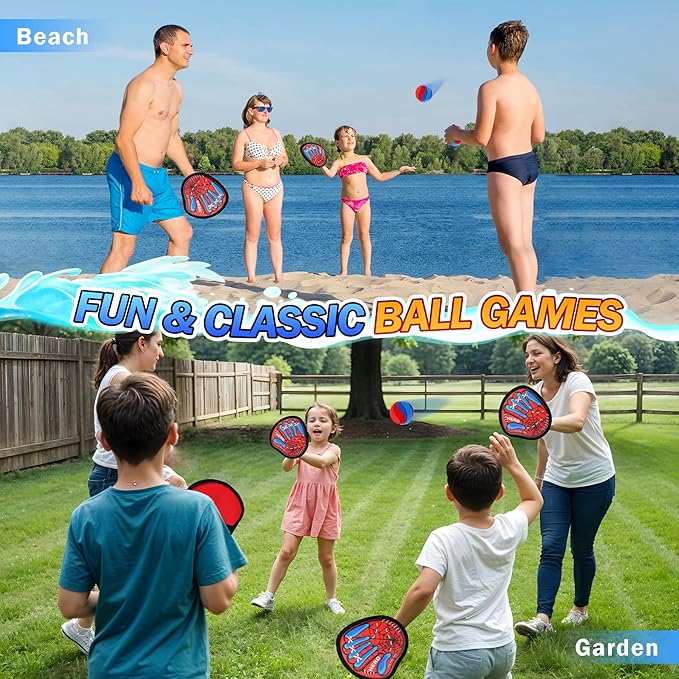 Spider Toss and Catch Ball Game Set – Toddler Baseball Glove, Outdoor Yard Beach Pool Toys, Outdoor Games for Family, Birthday Easter Gift for Ages 3 4 5 6 7 8-12 Year Old Boys Girls