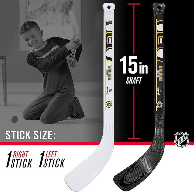 Franklin Sports NHL Mini Hockey Set - Kids Indoor Knee Hockey Goal, Ball, + 2 Stick Combo - Youth Team Indoor Toy Set - Official - Ages 3+