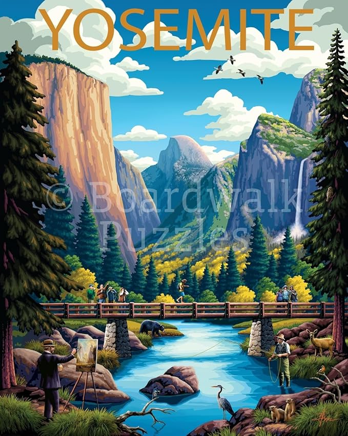 Boardwalk Puzzles Yosemite, 500 Piece Jigsaw Puzzle for Adults, Made in USA