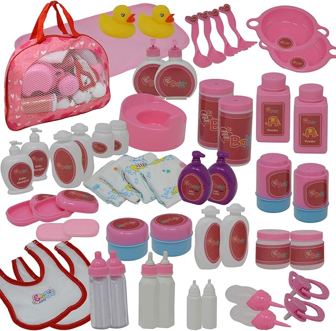 The New York Doll Collection Baby Doll Feeding & Caring Accessory Set in Zippered Carrying Case