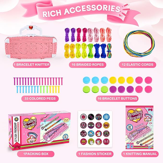 TQRAZ Bracelet Making Kit,Friendship Bracelet Kit,Arts and Crafts for Kids Age 8-12,Bracelet Making Kit for Girls 8-12,Birthday Gifts Ideas for Girls 8 9 10 11 12 Years Old