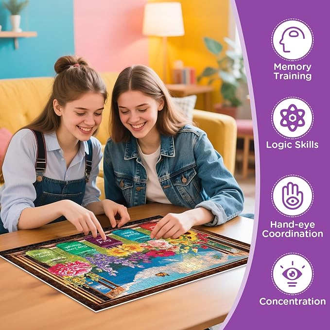 Puzzles for Adults 500 Pieces,Beautiful Glass Vase Puzzle for Adults 500 Pieces,Spring Flowers Jigsaw Puzzles for Seniors, Perfect for Game Nights Giving Puzzles,20.5x15 in