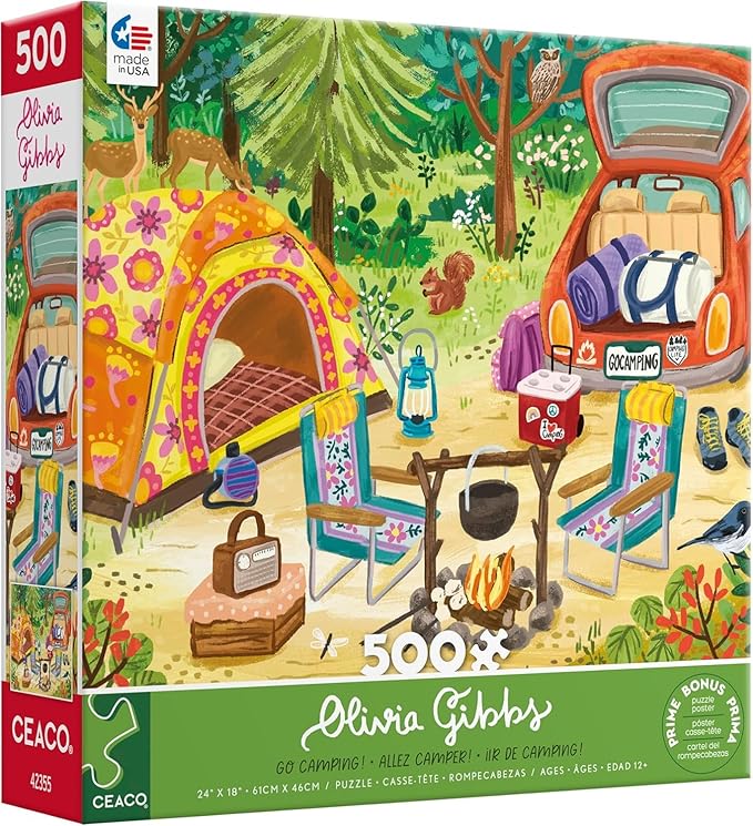 Ceaco - Olivia Gibbs - Go Camping! - 500 Piece Jigsaw Puzzle