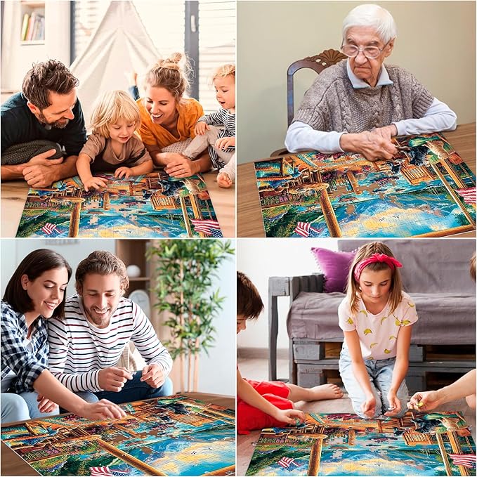 Puzzles for Adults 500 Pieces, Jigsaw Puzzles 500 Pieces for Adult Dog Landscape Jigsaw Puzzle Adult Recycled Cardboard Puzzle Game Family Activity Nights Birthday Gift Seniors 20.5x15inch