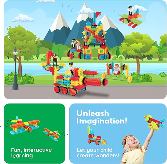 PicassoTiles 116pc Hedgehog Building Blocks Construction Toy Set with Interlocking Tiles Idea Book 4 Action Figure Characters and Decorative Eyes STEM Educational Playset for Kids Ages 3 Plus PTB116