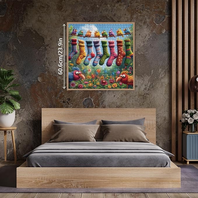 Colorful Birds Garden Puzzles for Adults 1000 Pieces, Flower Nature Jigsaw Puzzles, Cute Scene Art Puzzles