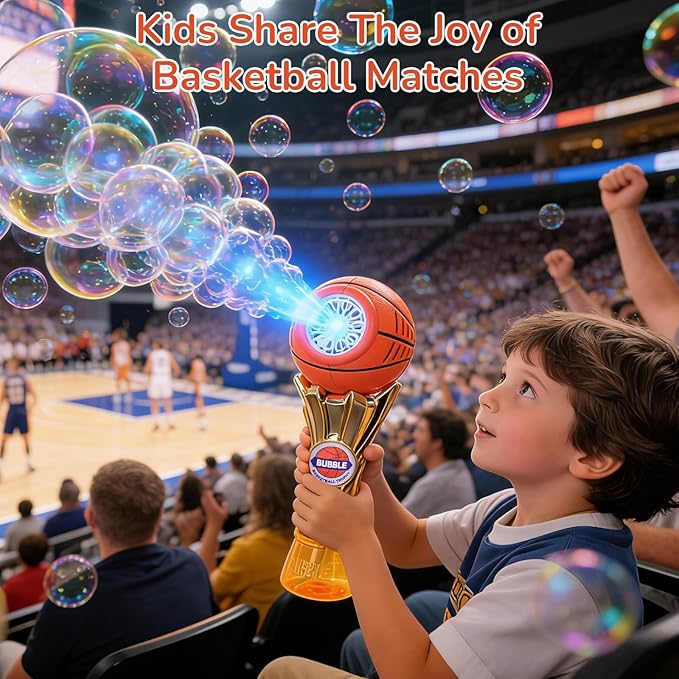 Basketball-Shaped Bubble Machine, Perfect for Children to Play with Complete with Bubble Solution – The Ideal Toy Bubble Machine for Kids