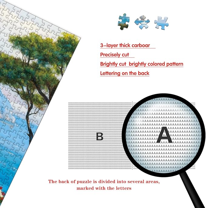Puzzle for Adults 1000 Pieces, Italian Coastal Town Seaside Jigsaw Puzzle, Challening Impossible Difficult Hard Fun 1000 Pieces Jigsaw Puzzles for Adults