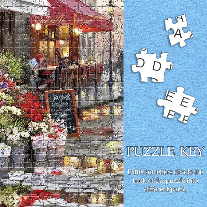 1000 Piece Jigsaw Puzzle for Adults Teens Kids - Fine Art Challenging, Paris Street 1000Pcs Puzzle, Family Game Gift, Size 27"x20"