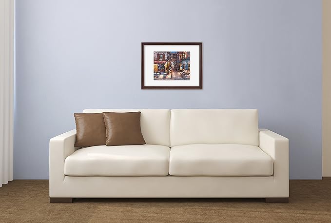 MCS 18x24 Puzzle Frame for Finished Puzzles, Walnut Woodgrain Vertical & Horizontal Wall-Mounted Large Picture Display for Preservation (1-Pack)