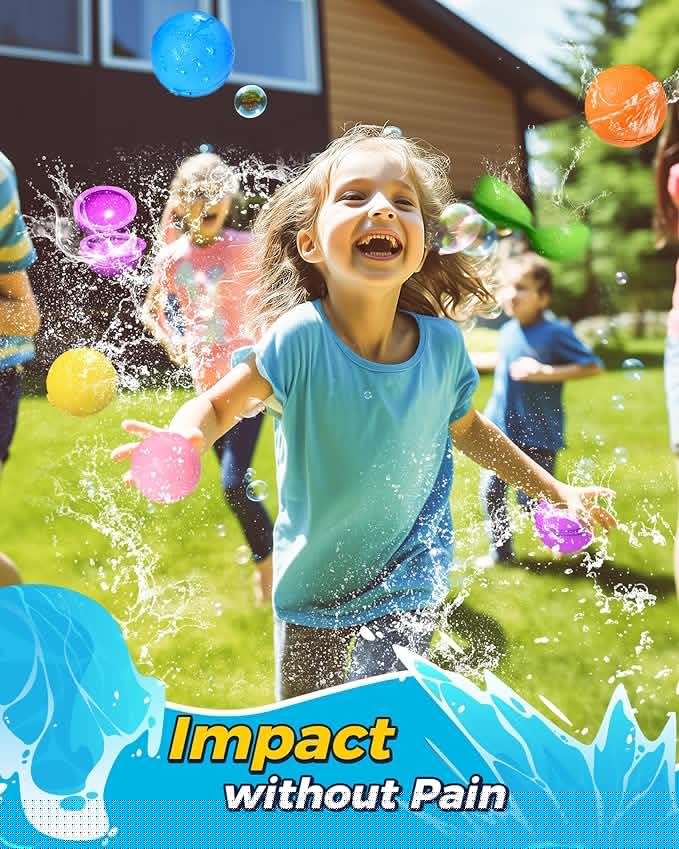 Tlitlimom 18Pcs Reusable Water Balloons, Summer Toy Water Toy for Boys and Girls, Pool Beach Toys for Kids ages 3-12, Outdoor Activities Water Toys Self Sealing Water Splash Ball for Fun