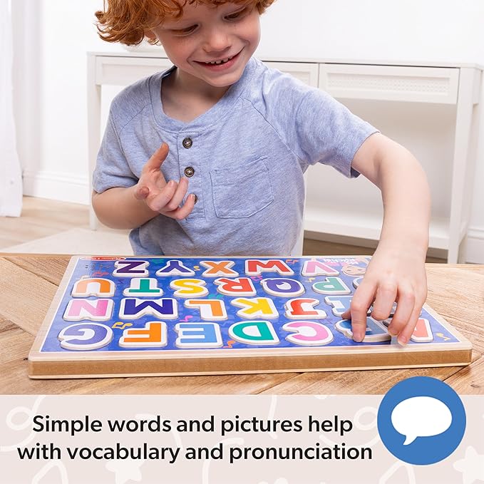 Melissa & Doug® Ms. Rachel™ Wooden Phonics Alphabet Sound Puzzle with Light-Activated Sound Effects, 26-Piece Toddler Toys for Boys and Girls Ages 2+ Years - FSC Certified