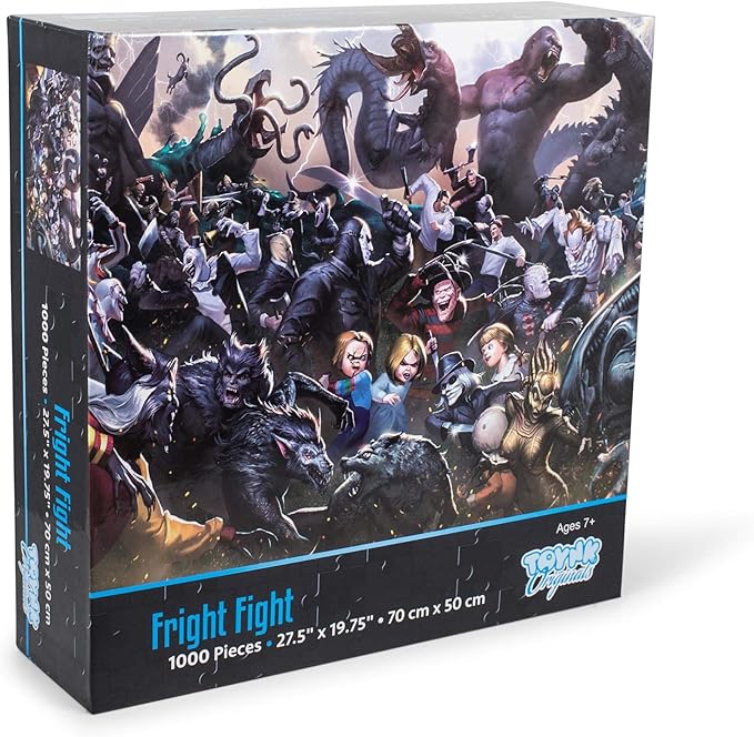 Fright Fight Horror Movie Villain Inspired 1000 Piece Jigsaw Puzzle for Adults | Challenging Interactive Brain Teaser for Family Game Night | 28 x 20 Inches