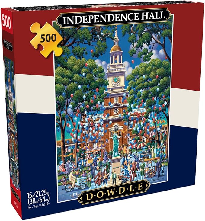 Buffalo Games - Eric Dowdle - Independence Hall - 500 Piece Jigsaw Puzzle for Adults -Challenging Puzzle Perfect for Game Nights - Finished Size is 21.25 x 15.00