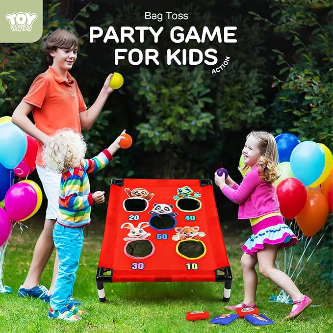 TOY Life Bean Bag Toss Game, Carnival Party Games, Cornhole Set for Kids Outdoor Games, Outside Toys for Kids Ages 4-8, Yard Outdoor Toys for Toddlers 3-5, Gifts for 3 4 5 6 7 Year Old Girls & Boys