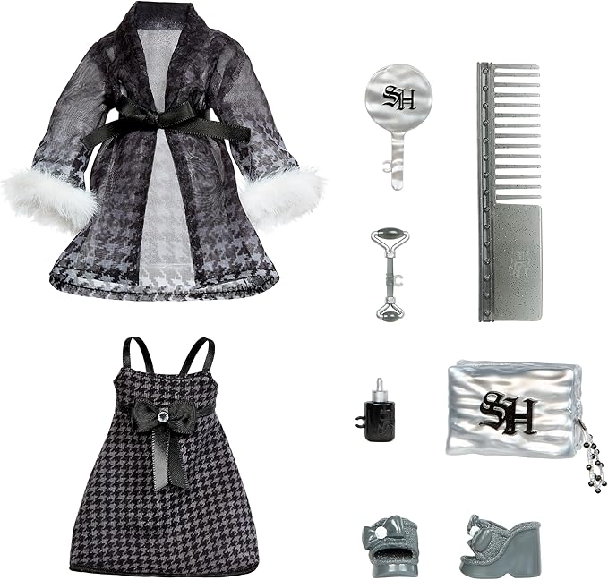 Rainbow High Shadow High Girl's Night Shanelle Onyx- Grayscale 11" Fashion Doll. Black Hair. Black Outfit. Girl's Night Accessories and Comb.