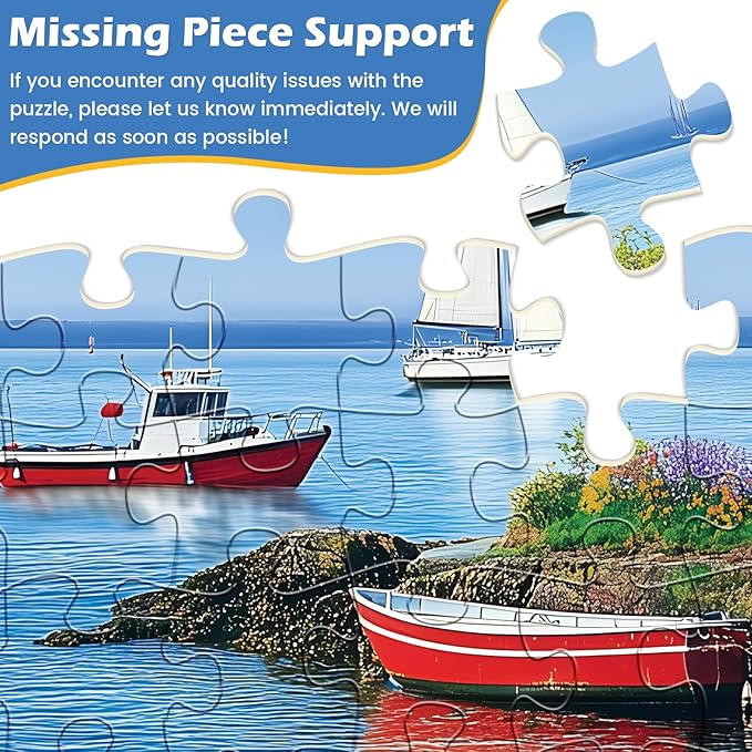 2 Pack 500 Pieces Puzzle for Adults,Beach Jigsaw Puzzles 500 Pieces City Building Puzzles Scenery Puzzle 500 Piece Premium Cardboard Jigsaw Puzzle for Tabletop Challenging Family Activity Gift Toy