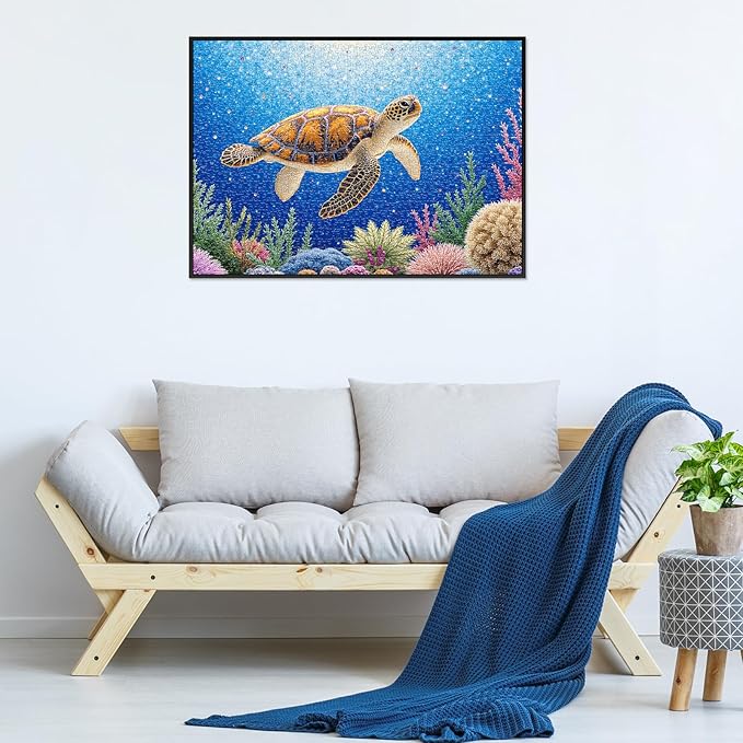 Jigsaw Puzzles 1000 Pieces for Adults, 1000 Piece Sea Turtle Jigsaw Puzzle for Adults, Challenging Ocean World Marine Art Puzzle, Unique Gift for Puzzle Lovers