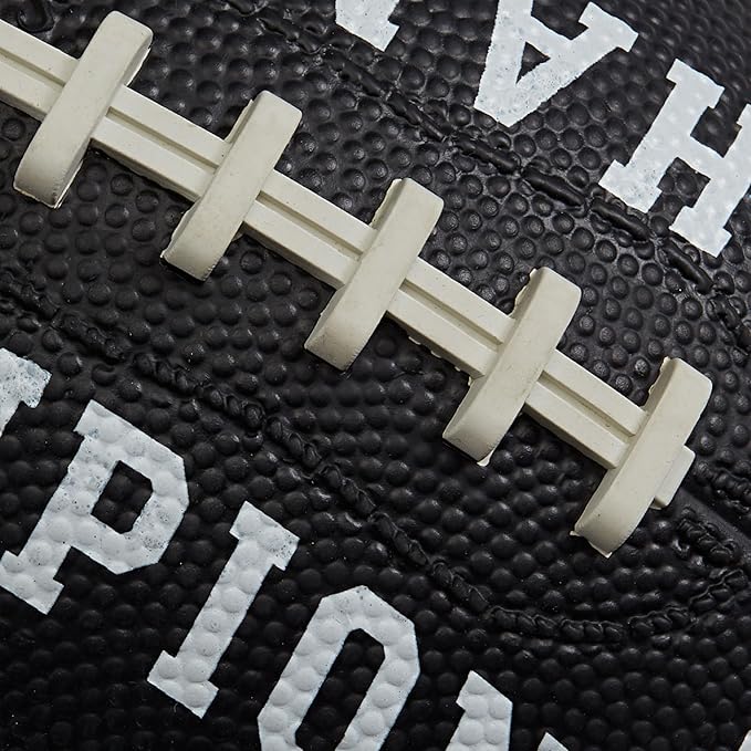 Champion Blitz Football, All-Weather Football, Enhanced Grip, Durable Rubber Cover and Molded Laces, for Outdoor Sports & Training, Includes 6 Ball Pump