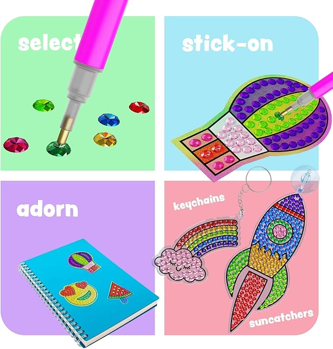 Dan&Darci Diamond Art Kit for Kids - Gem Painting - Easter Arts & Crafts Kits for Ages 6-12 - Gifts for 6, 7, 8, 9, 10, 11, 12 Year Old Boy & Girl - Girls Birthday Toys Gift Ideas - Craft Activities