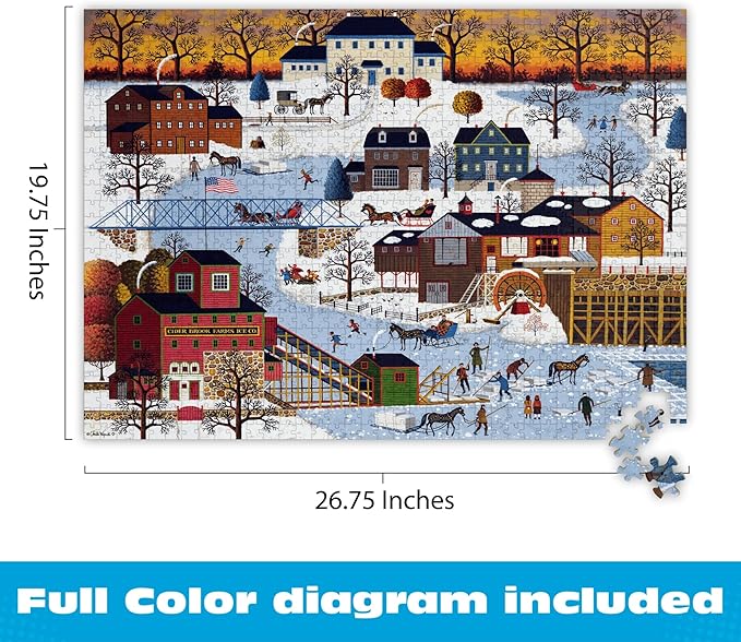 Buffalo Games - Charles Wysocki Festive Winter Scene 1000 Piece Jigsaw Puzzle for Adults and Families