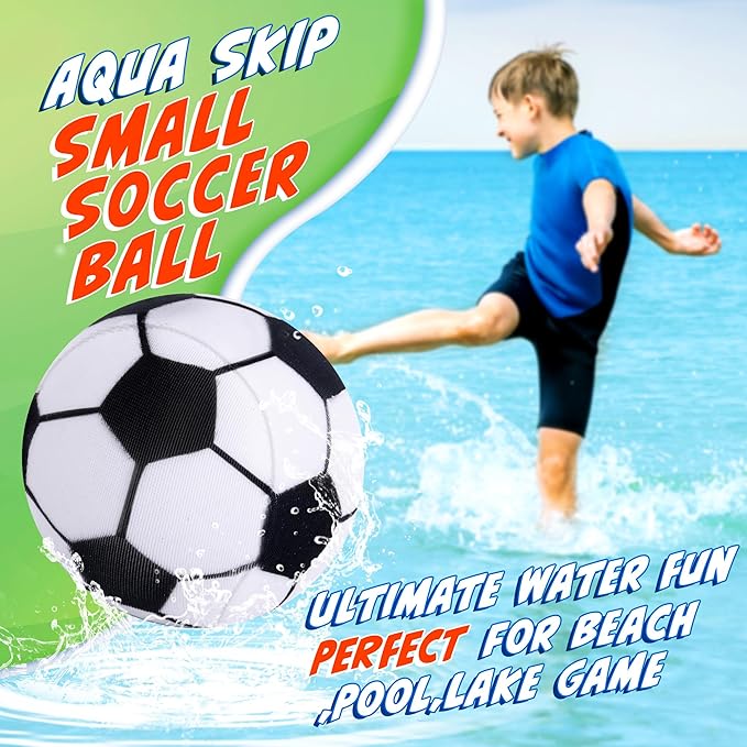 4Pcs Water Skipping Balls for Pool Play, Water Pool Beach Swim Toys for Kids Ages 4-8, 8-12 and Adults, Include 2 Balls and 2 Discs