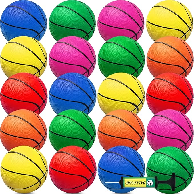 42Pcs 6" Mini Basketball Set, PVC Small Basketballs for Over The Door Hoop Games, Party Favors, Indoor Outdoor Play, Adults Kids, Pool Beach, Colorful