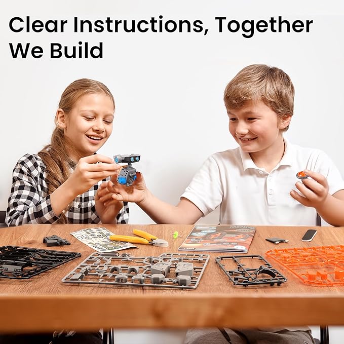 Sillbird Solar Robot Building Kit STEM Gift for Boys Aged 8-13, 15-in-1 DIY Science Educational Robotic Toy for Kids Teens Birthday, Powered by the Sun or Battery with 212 Pieces