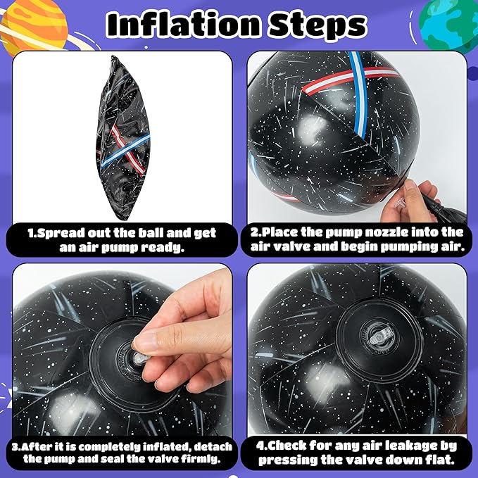 12 Pack Beach Ball Set, Reusable Colorful Inflatable Ball with Vacuum Storage Bag for Pool Party, Beach Games