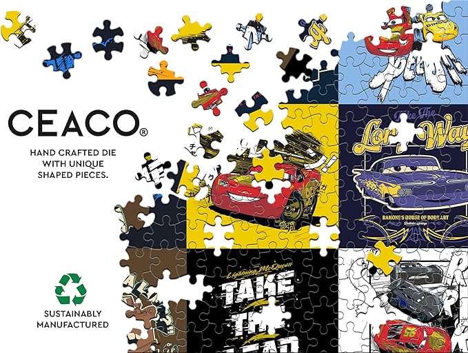 Ceaco - Disney - Pixar - Cars - Grand Prix - Large Piece Jigsaw Puzzle for Adults - Challenging Puzzle Perfect for Game Nights - Finished Size is 21.25 x 15.00