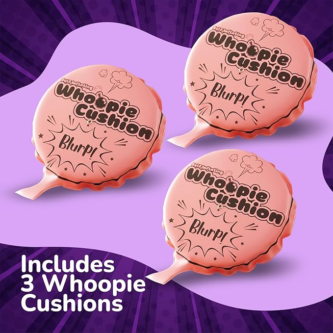 ArtCreativity Self Inflating Whoopie Cushion Set - 3 Pack - 7 Inch Whoopee Cushions for Rib Cracking Fart Sounds - Classic Prank Toys for Boys and Girls - Party Favors and Gag Gifts for Kids